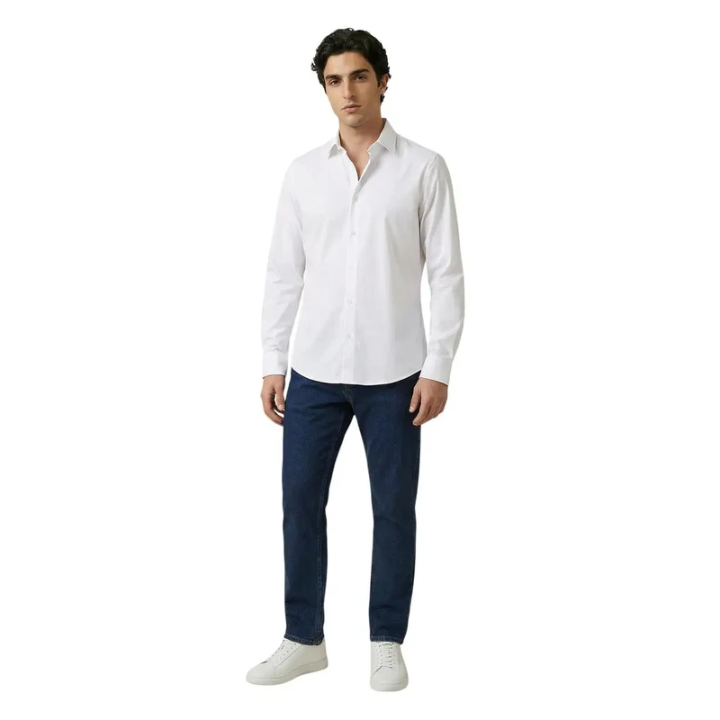 Armani Exchange Herrenhemd Weiß Kurzarm Polyamid