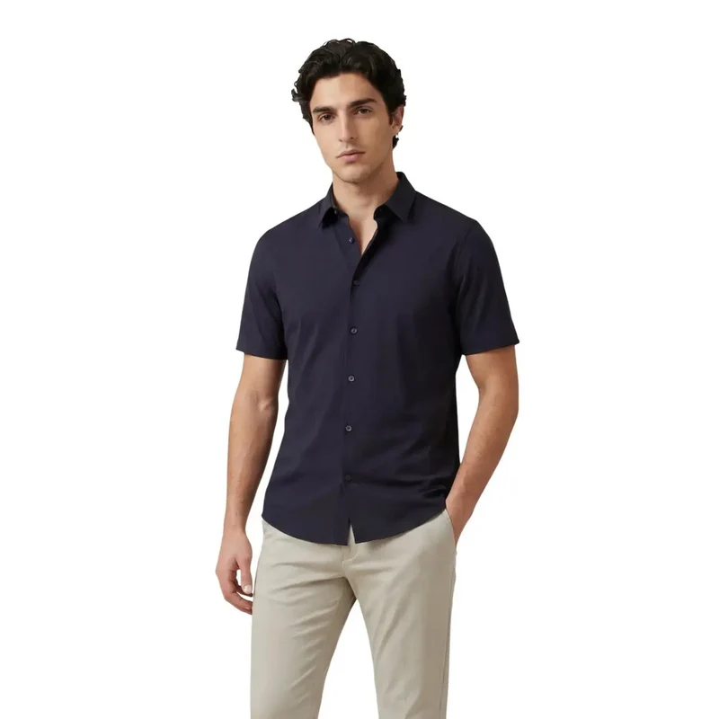 Armani Exchange Herrenhemd Weiß Kurzarm Polyamid