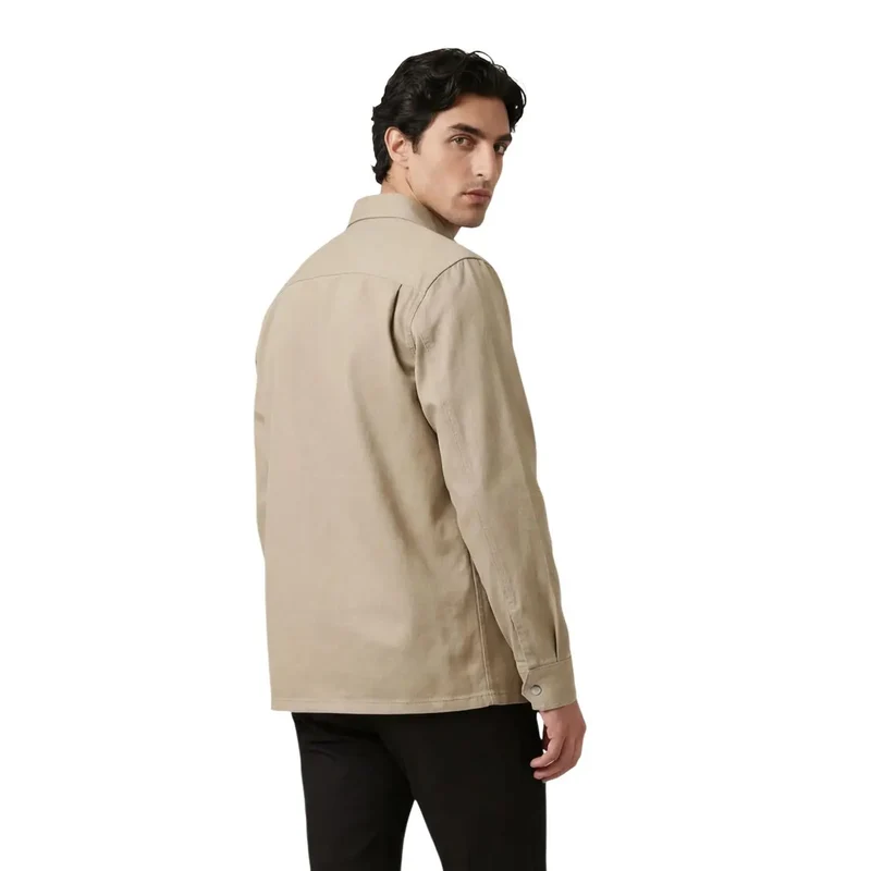 Calvin Klein Jeans Herren Beige Baumwoll-Langhemd LV04RE103G