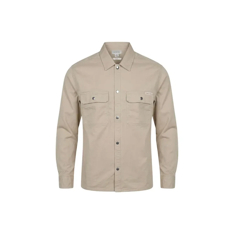 Calvin Klein Jeans Herren Beige Baumwoll-Langhemd LV04RE103G