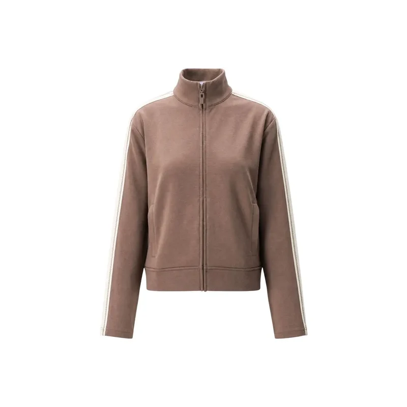 Guess Active Damen-Sweatshirt in Braun mit Reißverschluss, Polyestergemisch