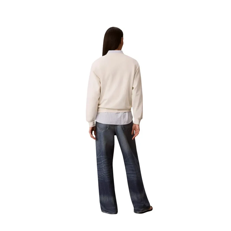 Calvin Klein Damen-Sweatshirt aus weißer Baumwolle