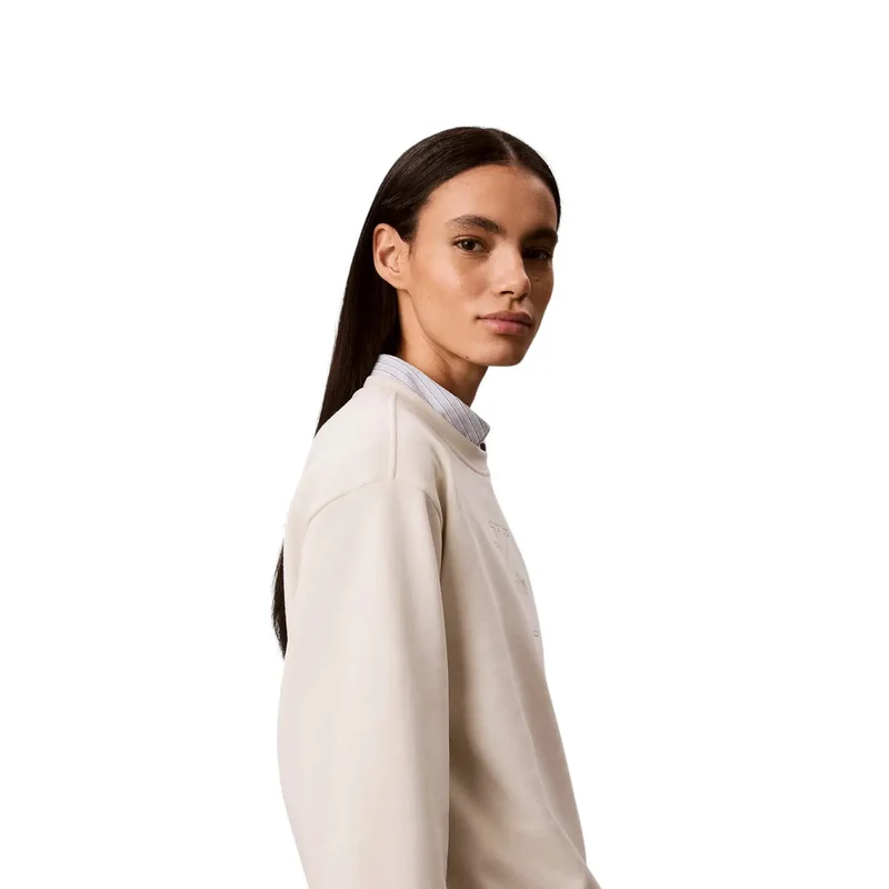 Calvin Klein Damen-Sweatshirt aus weißer Baumwolle