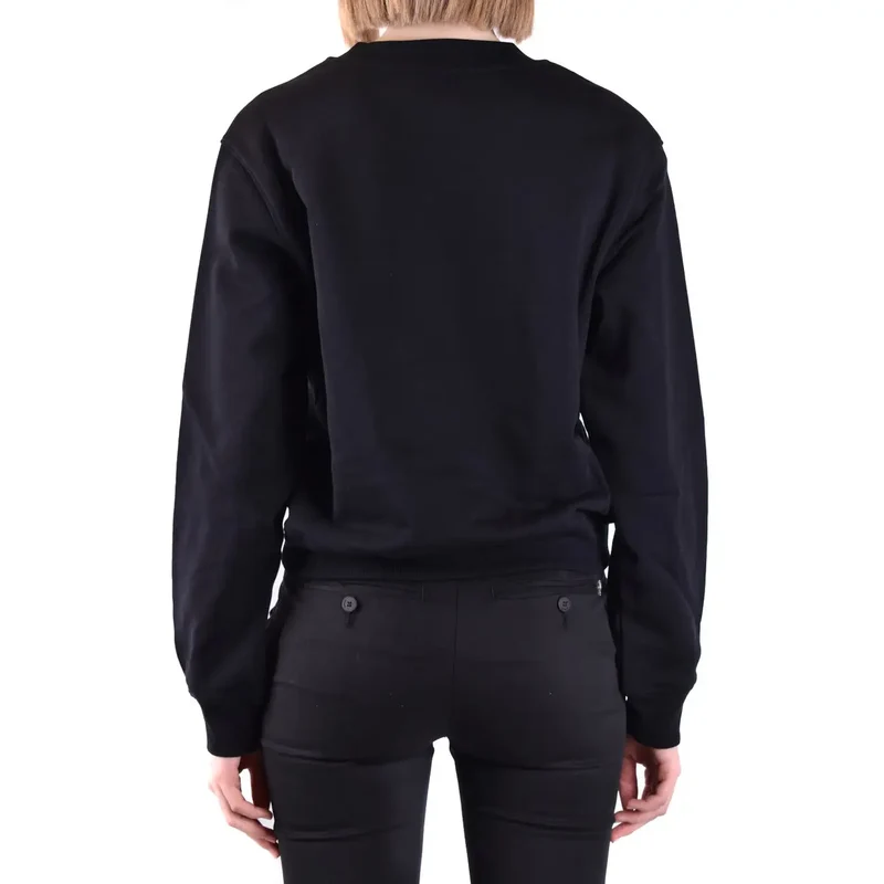 Moschino Schwarzes Damen-Baumwoll-Sweatshirt mit Rundhalsausschnitt