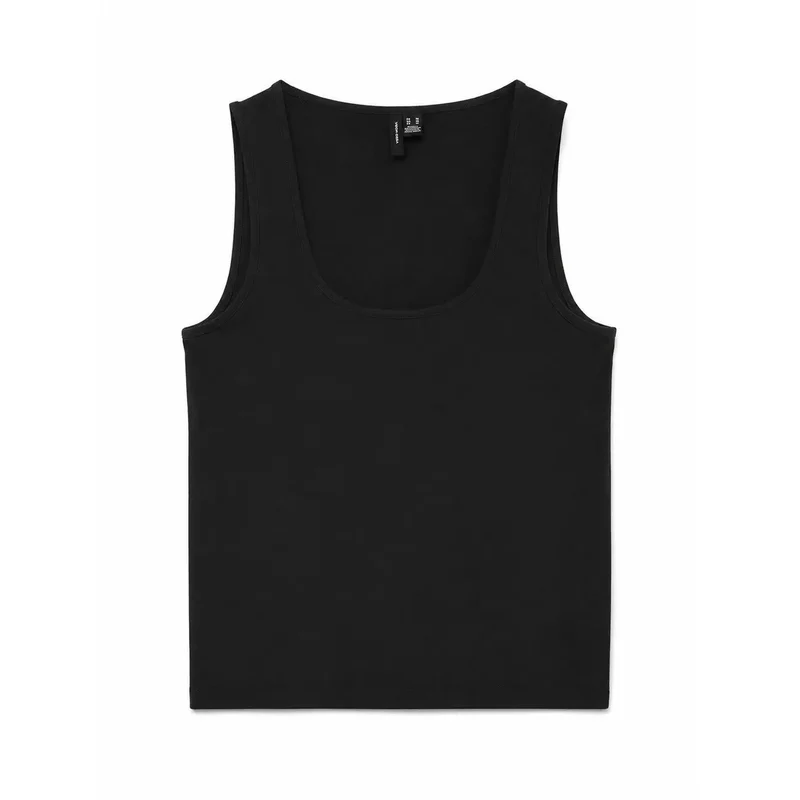 Vero Moda Damen Tanktop Schwarz ärmellos aus Lyocell Rundhalsausschnitt