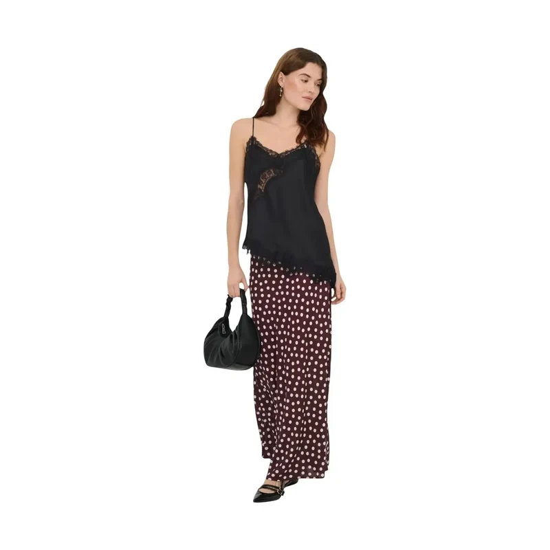 Jacqueline De Yong Damen Tanktop Asymmetrische Spitze Schwarz aus Polyester Größe S L