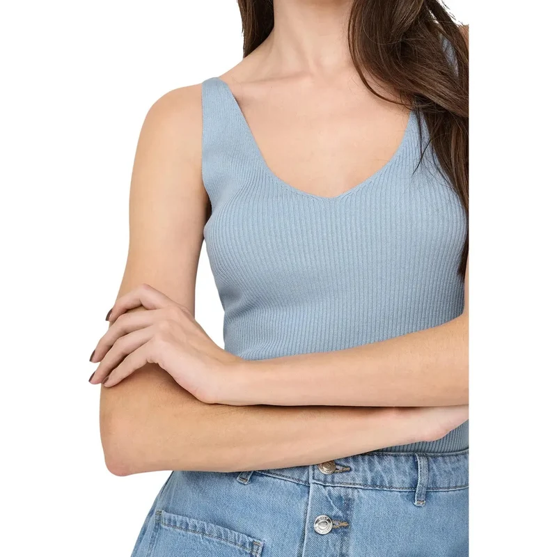 Tanktop für Damen von Jacqueline De Yong, hellblau, aus Viskose, ärmellos