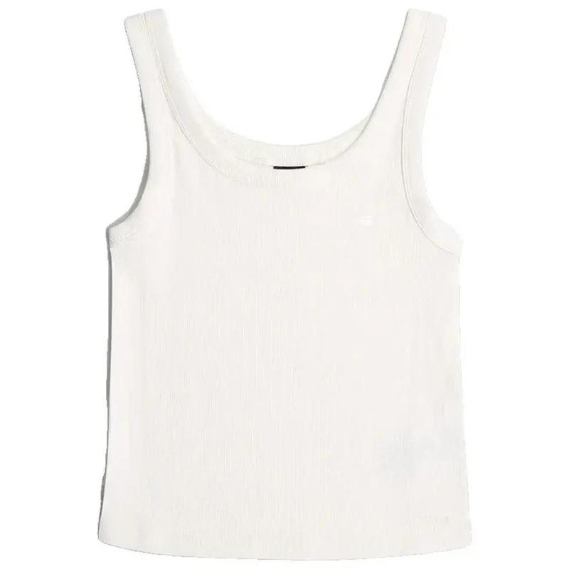 G-Star Damen Tanktop Weiß aus Baumwolle, Rundhalsausschnitt, ärmellos