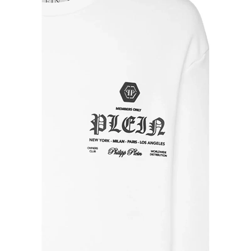Philipp Plein Weiß Baumwolle Rundhals Herren Sweatshirt