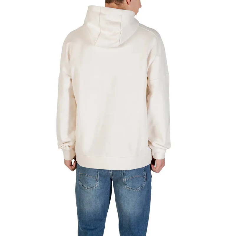 Ea7 Männer Weißes Sweatshirt mit Kapuze und Fronttaschen