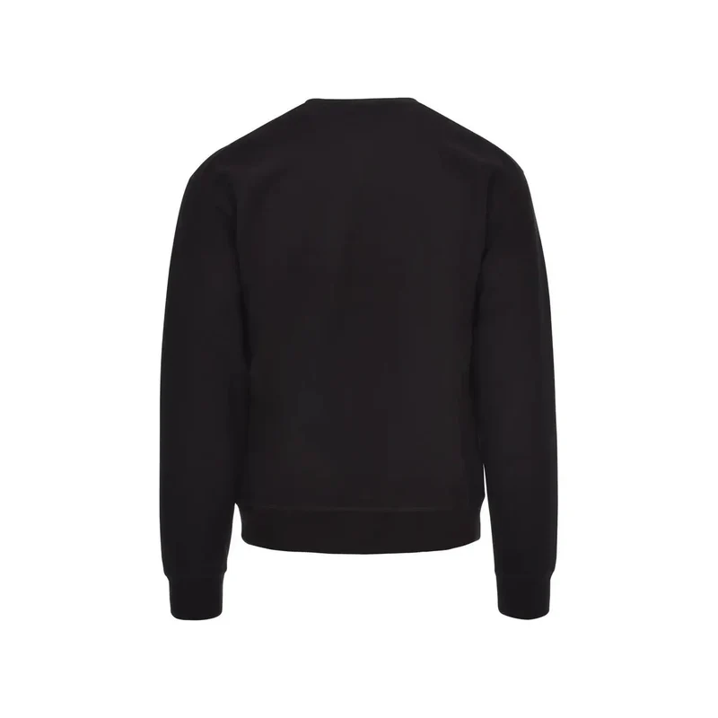 Dsquared Männer Schwarz Baumwolle Rundhalsausschnitt Bedrucktes Sweatshirt