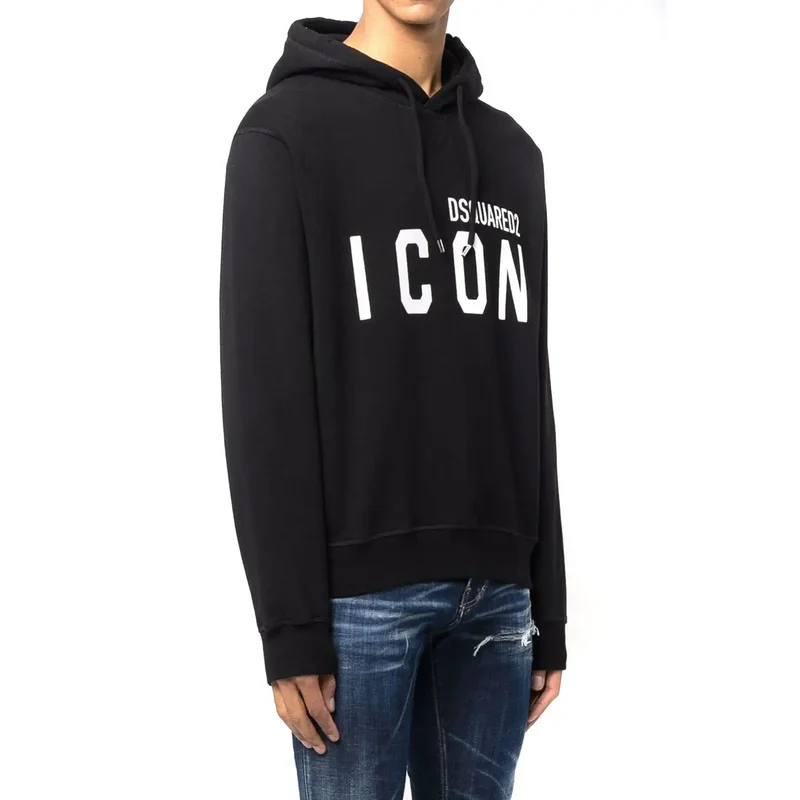 Dsquared Männer Schwarz Baumwolle mit Kapuze Herbst Winter Sweatshirt