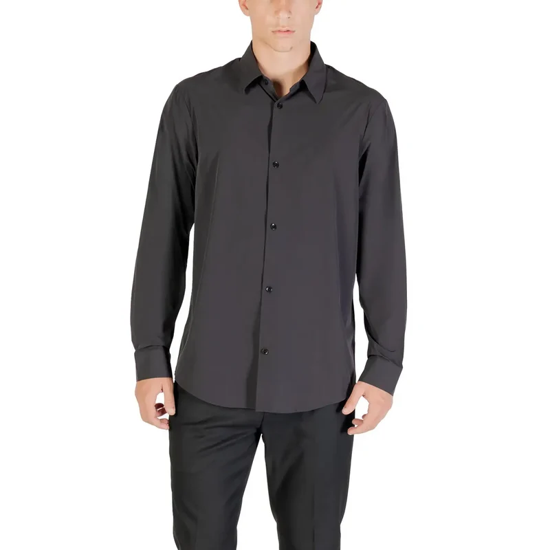 Armani Exchange Klassisches Weißes Langarmhemd für Herren