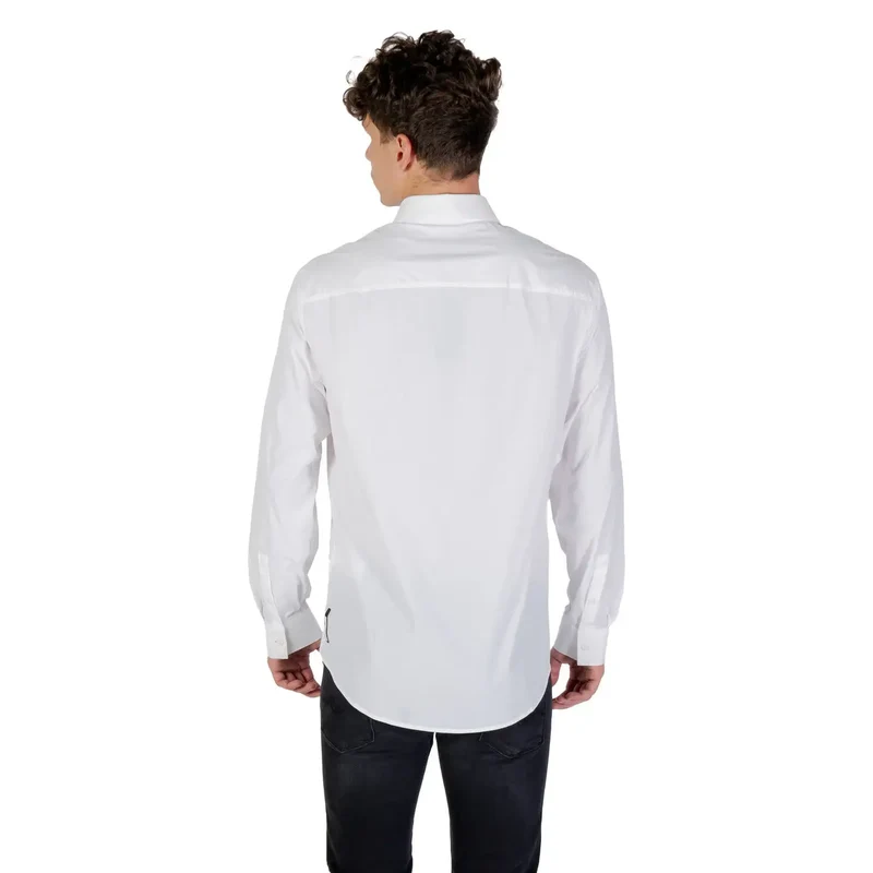 Armani Exchange Klassisches Weißes Langarmhemd für Herren