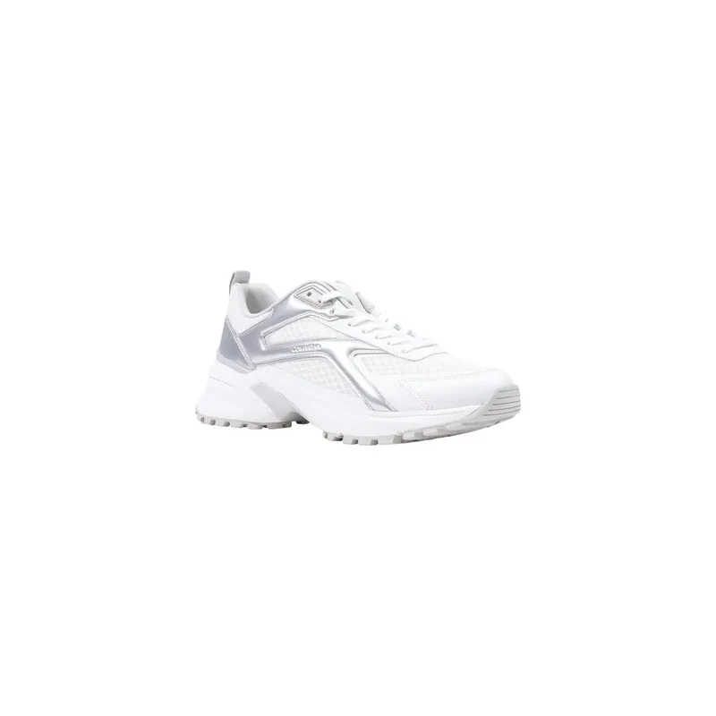 Calvin Klein Damen Leder Sneakers Weiße geometrische
