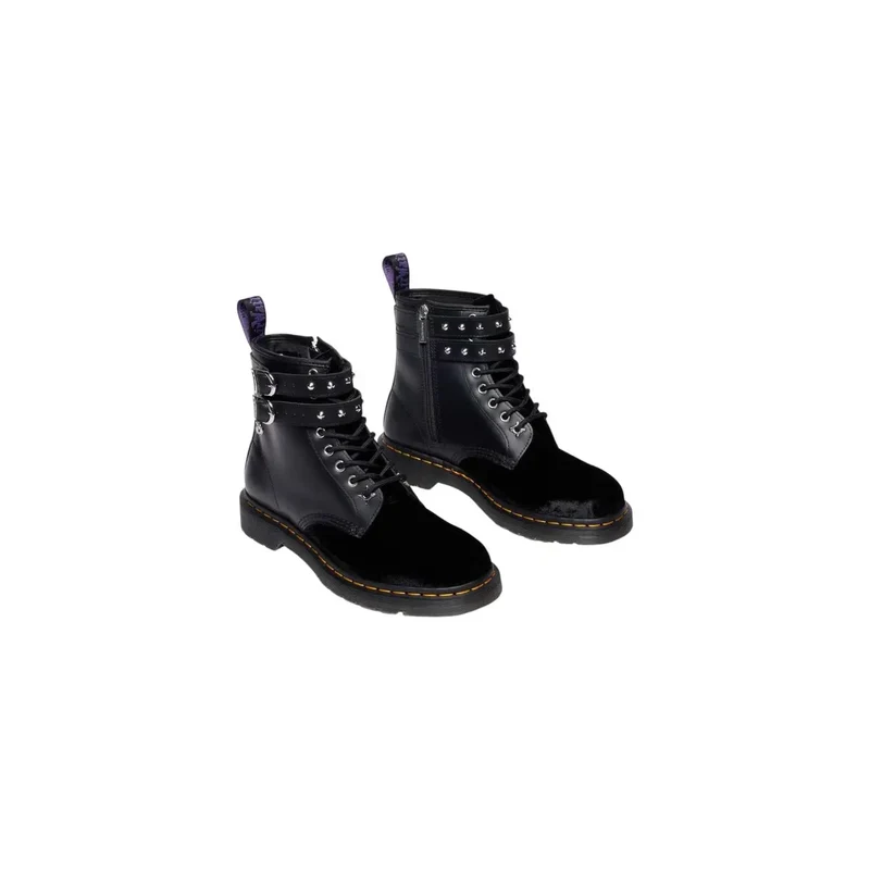 Dr. Martens Damen Boots Schwarzer Samtreißverschluss aus Leder