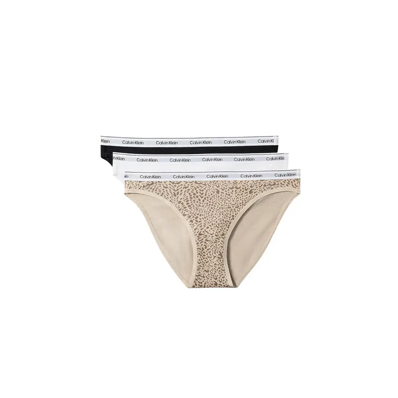 Calvin Klein Damen Baumwoll-Bikini-Unterwäsche Schwarz, 3er-Pack