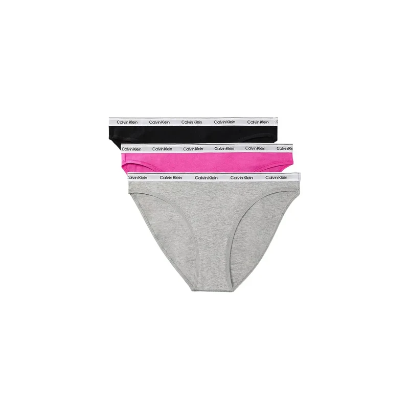 Calvin Klein Damen Baumwoll-Bikini-Unterwäsche Schwarz, 3er-Pack