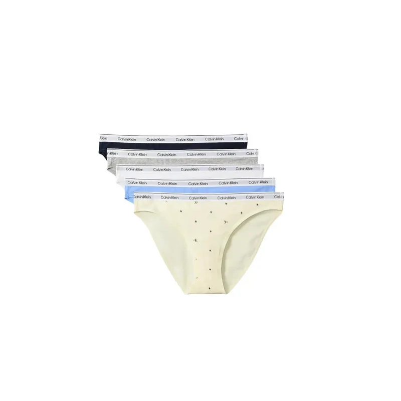 Calvin Klein Damen-Bikiniunterwäsche aus Baumwolle, Grau, 5er-Pack