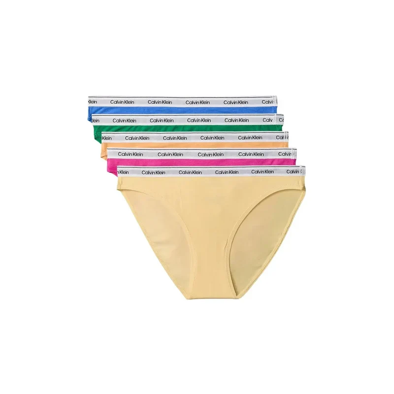 Calvin Klein Damen-Bikiniunterwäsche aus Baumwolle, Grau, 5er-Pack