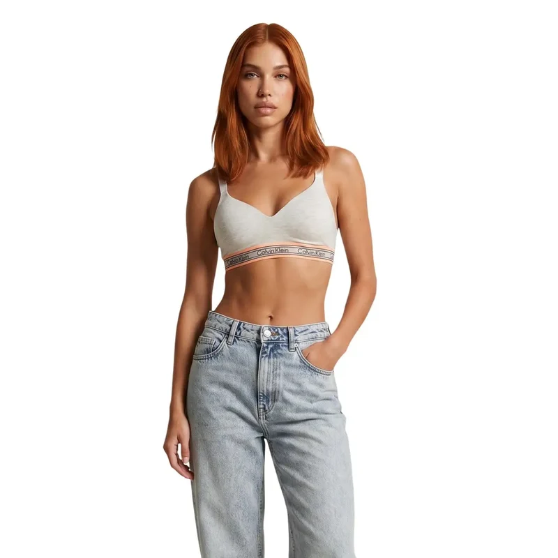 Calvin Klein Damen Lift-Bralette in Weißer Baumwoll-Modal-Mischung mit Stretch