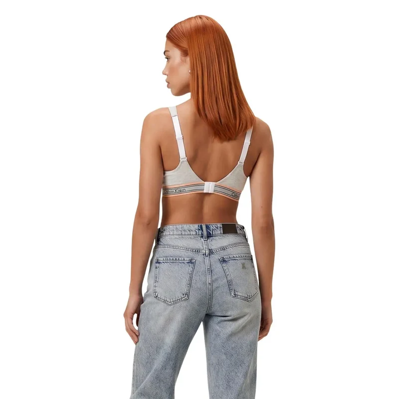 Calvin Klein Damen Lift-Bralette in Weißer Baumwoll-Modal-Mischung mit Stretch