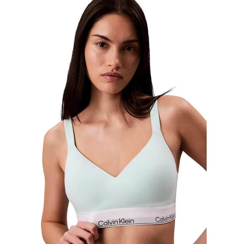 Calvin Klein Damen Lift-Bralette in Weißer Baumwoll-Modal-Mischung mit Stretch