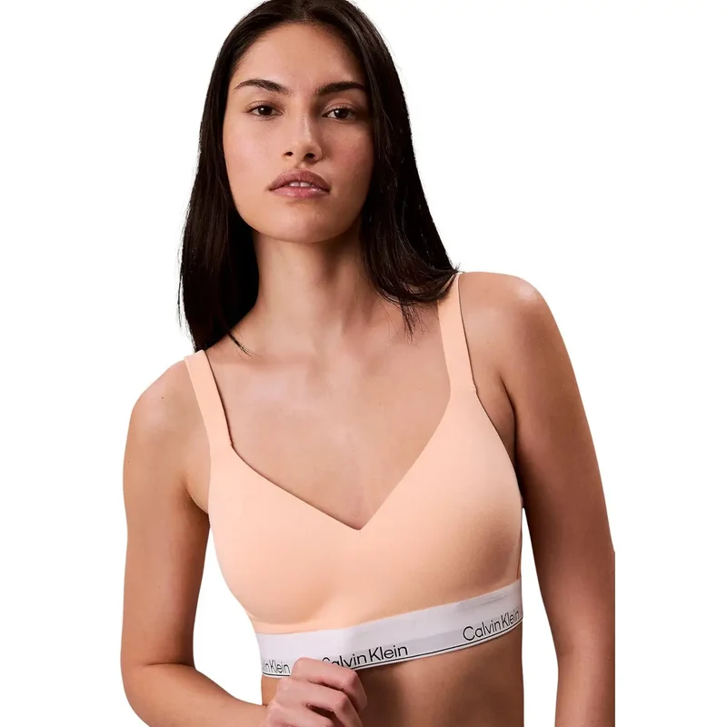 Calvin Klein Damen Lift-Bralette in Weißer Baumwoll-Modal-Mischung mit Stretch