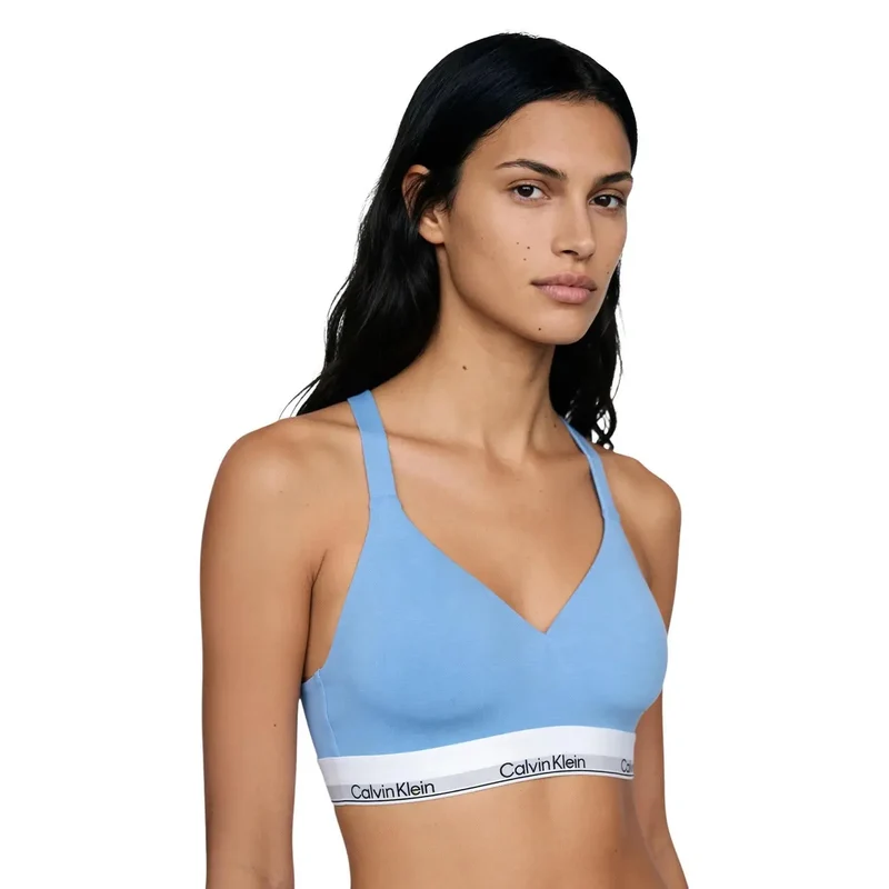 Calvin Klein Damen Lift-Bralette in Weißer Baumwoll-Modal-Mischung mit Stretch