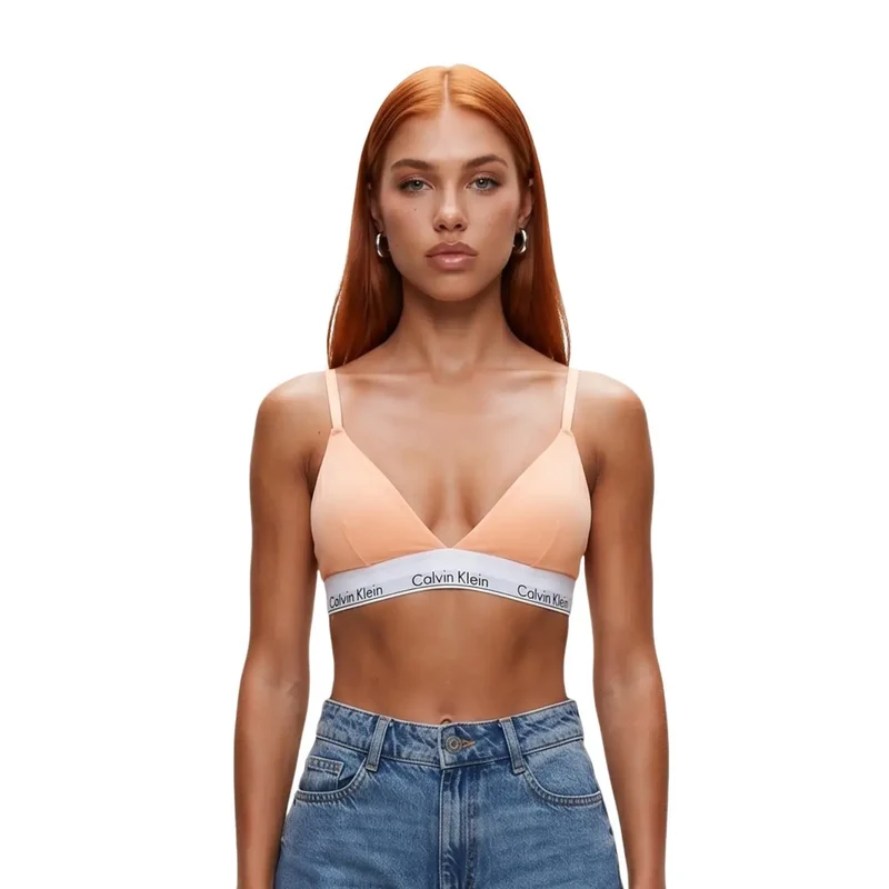 Calvin Klein Damenunterwäsche leicht wattierte Dreiecksform Weiß aus Baumwolle