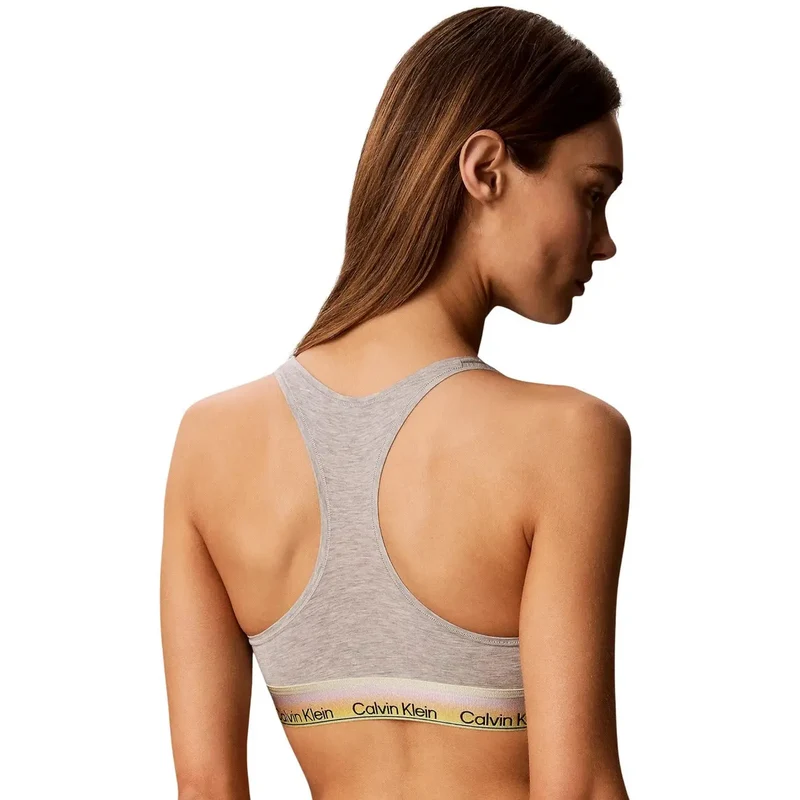 Calvin Klein Damen Ungepolsterter BH aus grauem Baumwoll-Modal