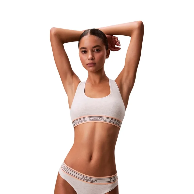 Calvin Klein Damen Ungepolsterter BH aus grauem Baumwoll-Modal