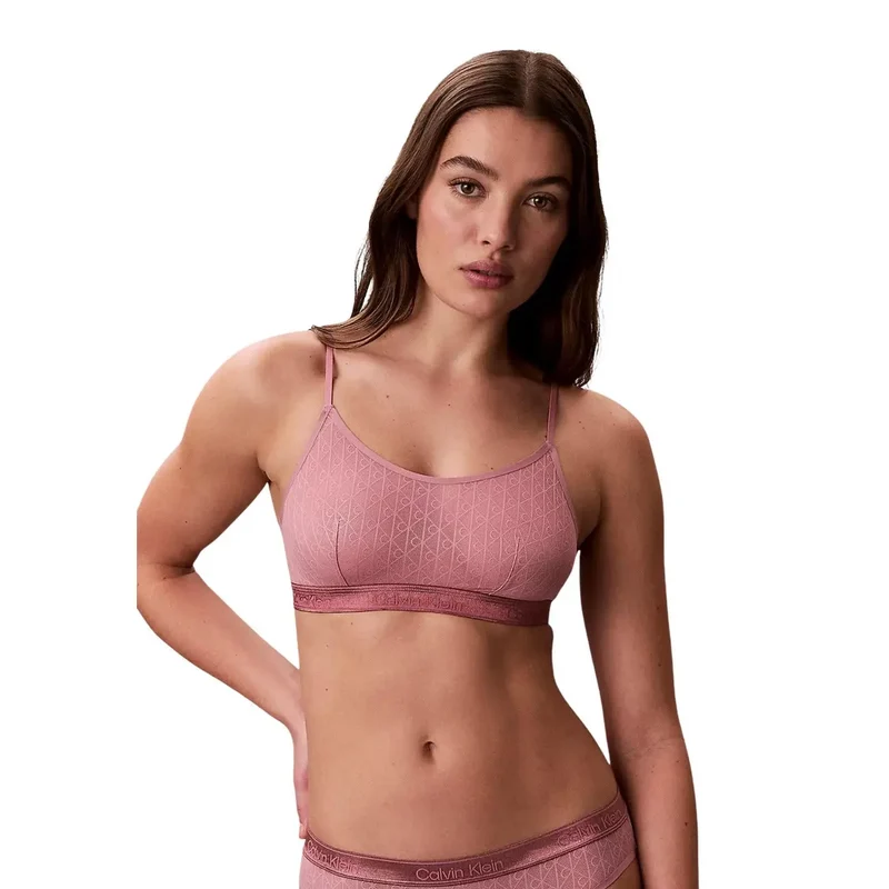 Calvin Klein Damen Ungepolsterter BH aus grauem Baumwoll-Modal