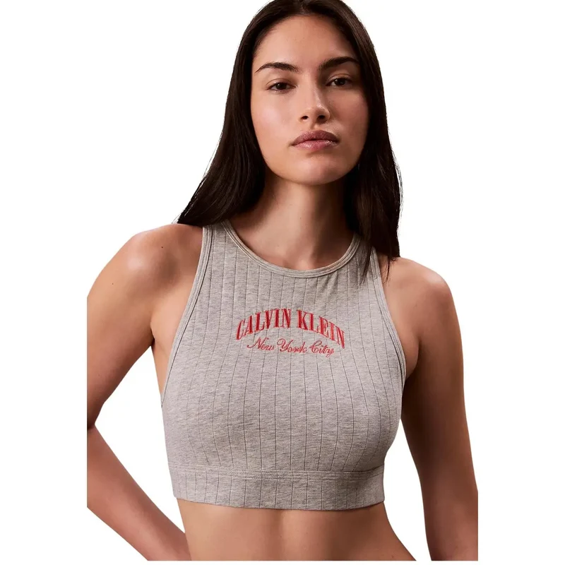 Calvin Klein Damen Ungepolsterter BH aus grauem Baumwoll-Modal
