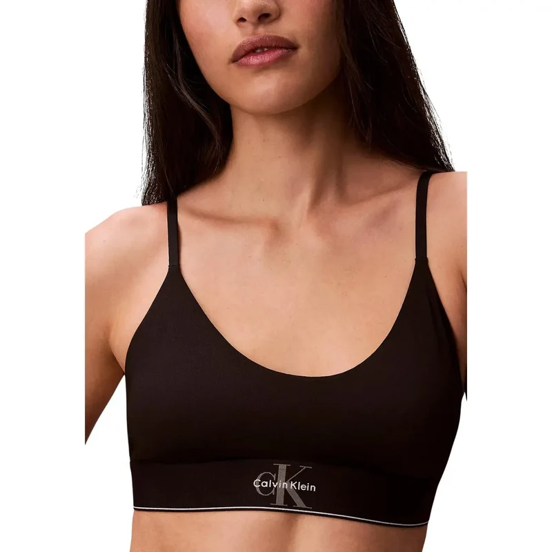 Calvin Klein Damen Ungepolsterter BH aus grauem Baumwoll-Modal
