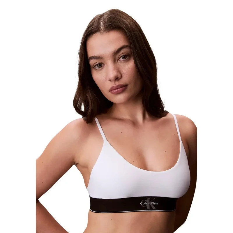 Calvin Klein Damen Ungepolsterter BH aus grauem Baumwoll-Modal