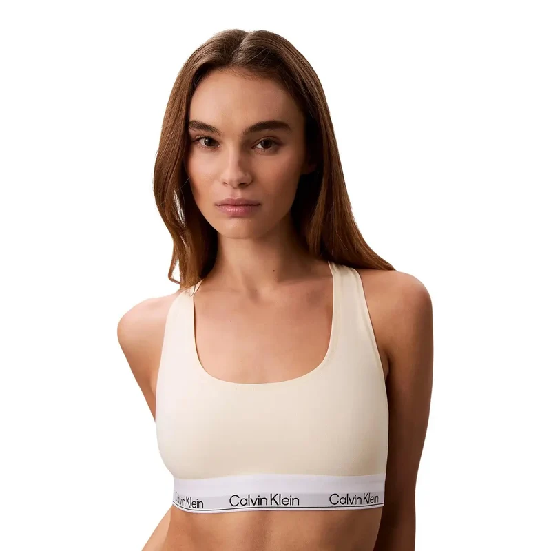 Calvin Klein Damen Ungepolsterter BH aus grauem Baumwoll-Modal
