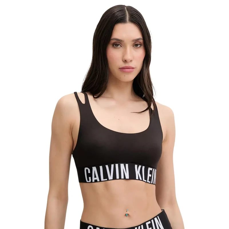 Calvin Klein Damen Ungepolsterter BH aus grauem Baumwoll-Modal