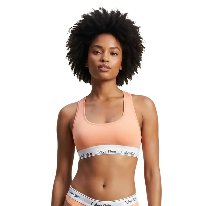 Calvin Klein Damen Ungepolsterter BH aus grauem Baumwoll-Modal
