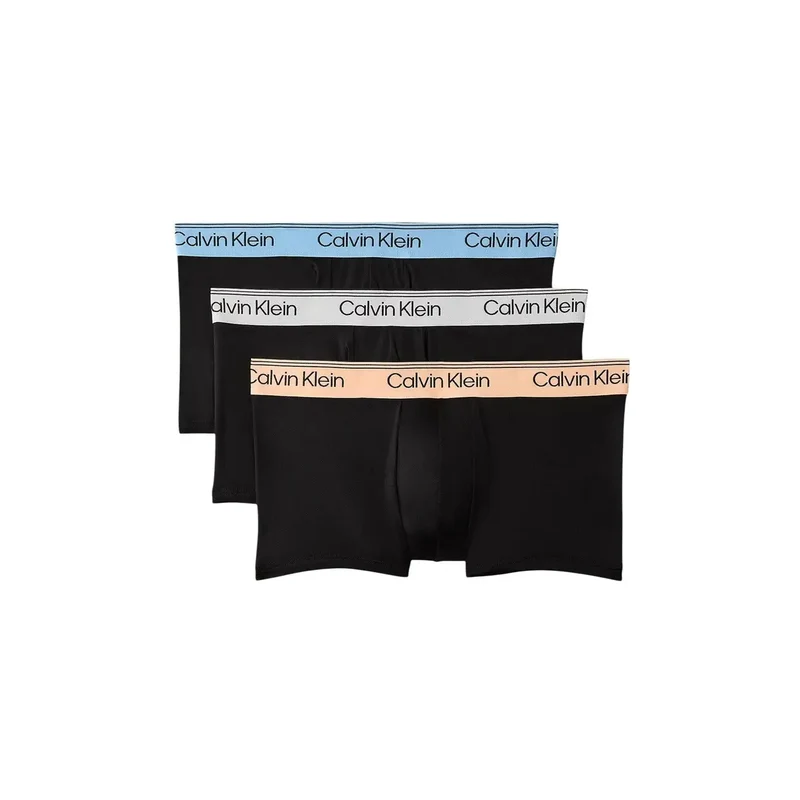 Calvin Klein Herren-Baumwoll-Trunks mit niedrigem Bund, 3er-Pack, Schwarz