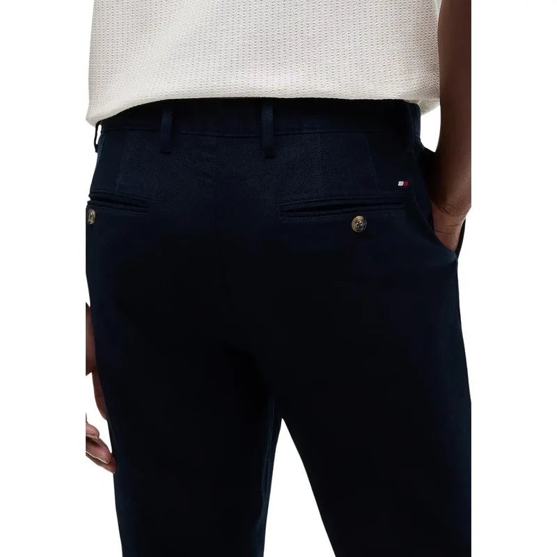 Tommy Hilfiger Herren Baumwollhose Blau Denton Passform
