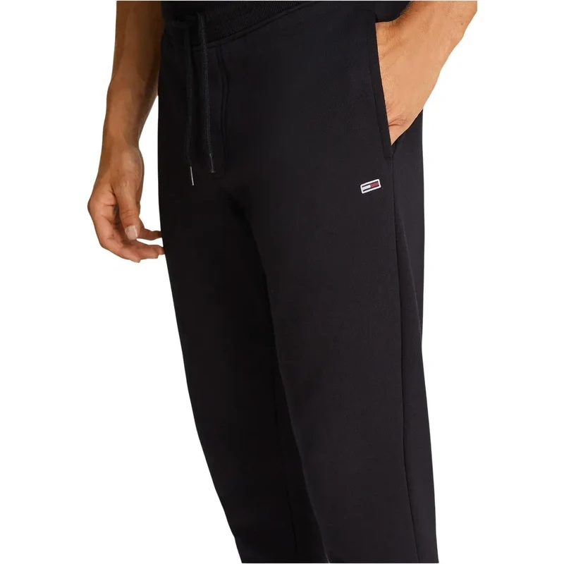 Tommy Hilfiger Herrenhose Schwarz Slim Fit Baumwollfleece