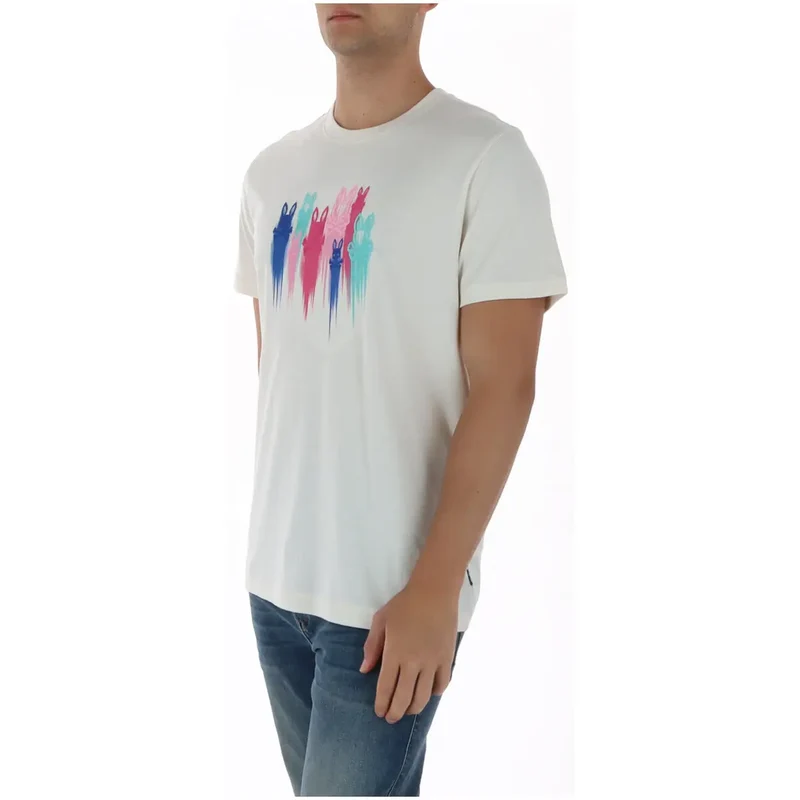 Psycho Bunny Herren T-Shirt Weiß Rundhals Baumwolle MT0200228