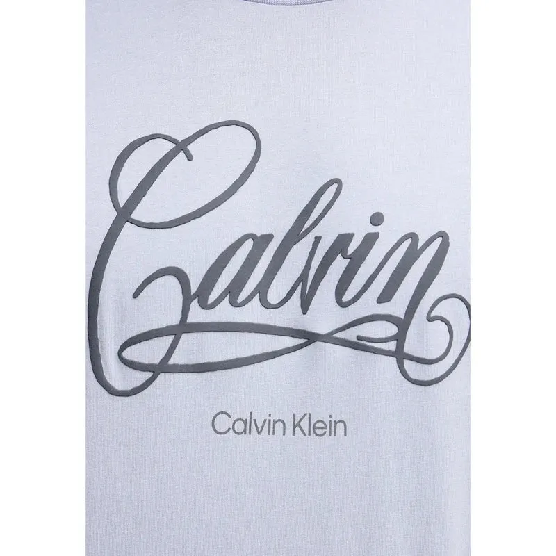 Calvin Klein Jeans Herren T-Shirt Blau Baumwolle Rundhals S