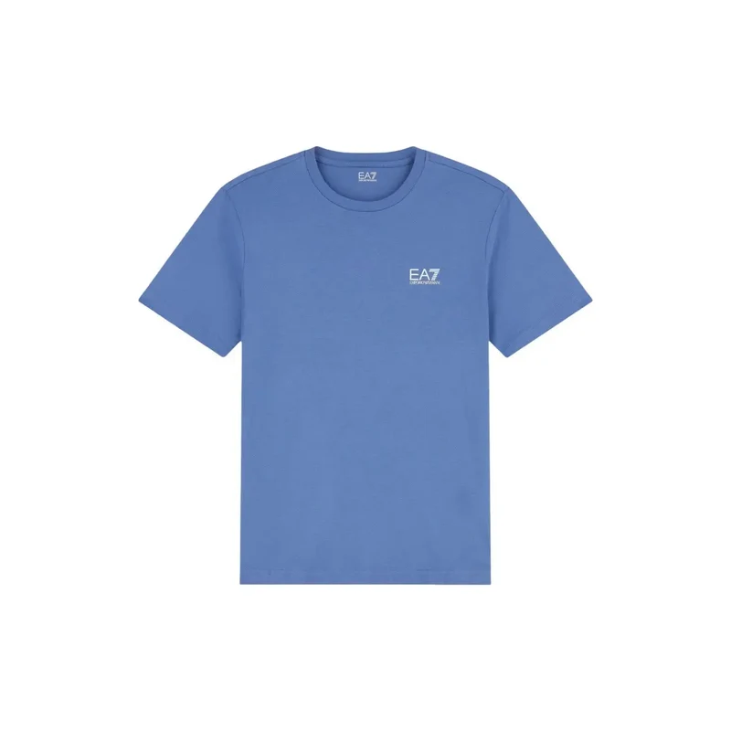 EA7 Herren T-Shirt Hellblau Kurzarm Baumwolle S