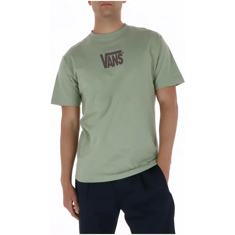 Vans Herren T-Shirt Grün Rundhals 100% Baumwolle Kurze Ärmel