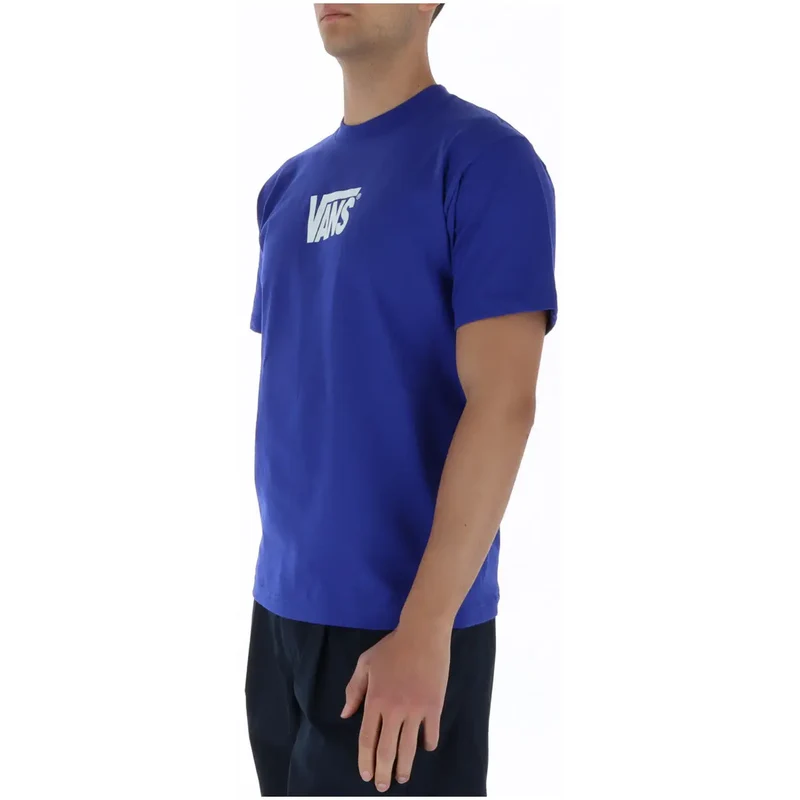 Vans Herren T-Shirt Blau Muster Rundhals 100% Baumwolle