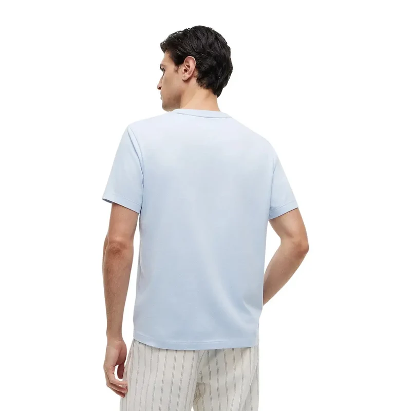 Tommy Hilfiger Herren T-Shirt Hellblau Bio-Baumwolle Regular Fit