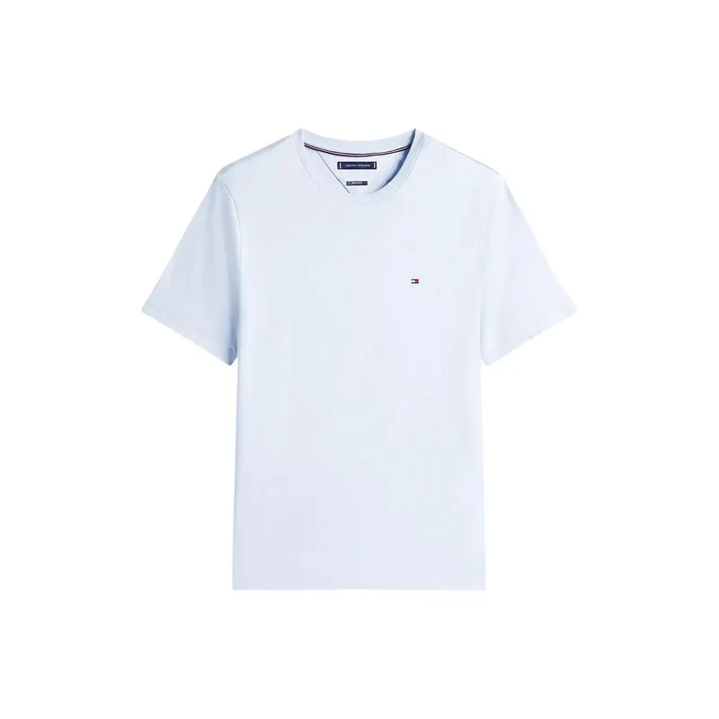 Tommy Hilfiger Herren T-Shirt Hellblau Bio-Baumwolle Regular Fit