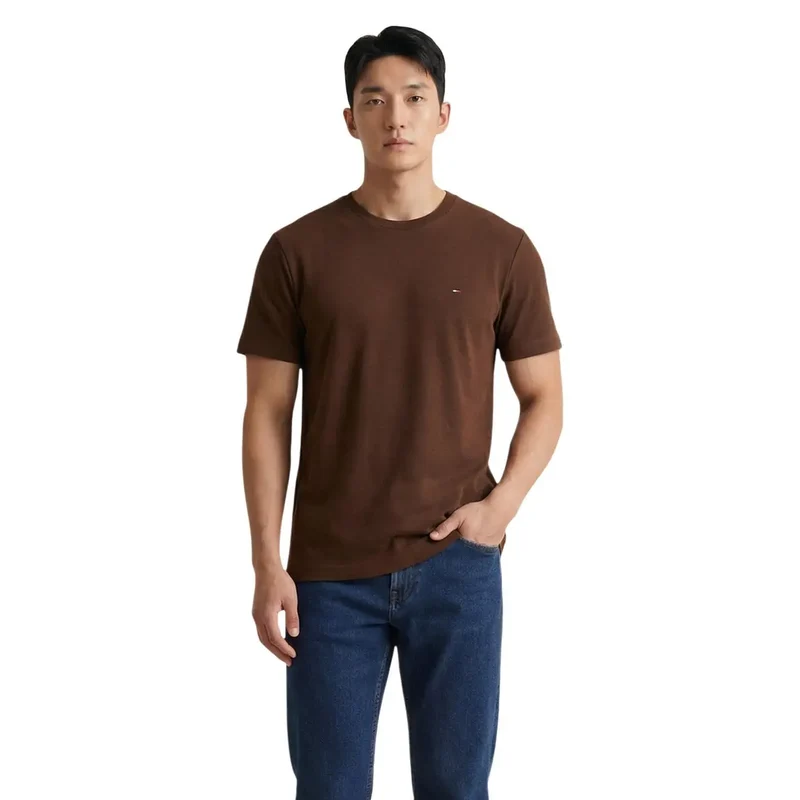 Tommy Hilfiger Herren T-Shirt Hellblau Bio-Baumwolle Regular Fit